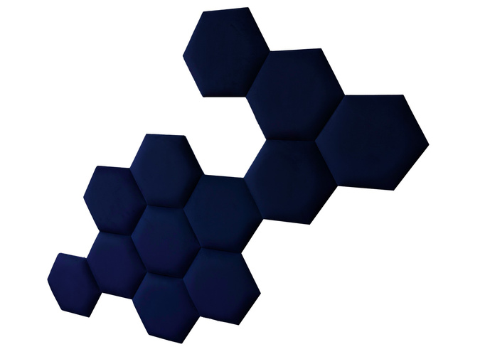 Panel tapicerowany heksagon 40cm Magic Velvet 2216 (Granatowy)