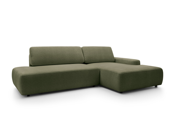 Narożnik OLMI O prawostronny Raven 78 zielony oliwkowy funkcja spania + poduszki