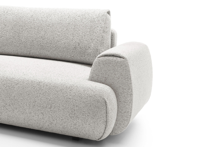 Narożnik VERNIO lewostronny plecionka Puente 80 jasny szary popiel funkcja spania