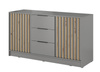 Komoda Stilo 155cm w kolorze szary + dąb artisan lamele