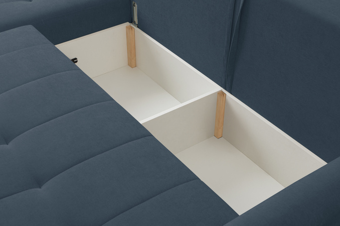 Narożnik Primo w tkaninie WIND z funkcją spania i pojemnikiem na pościel