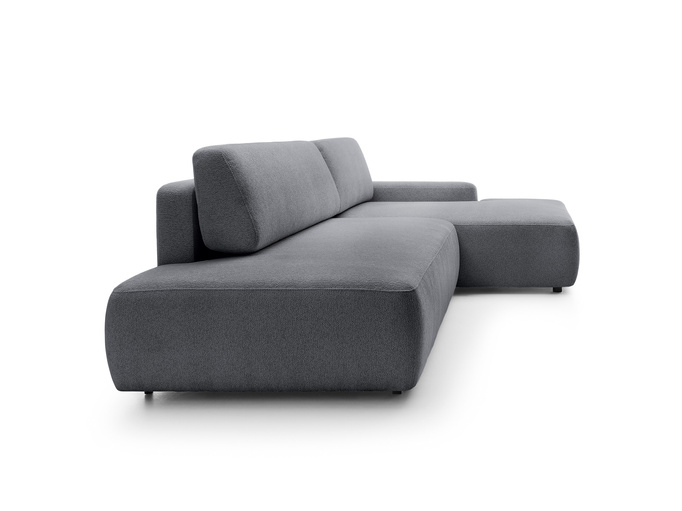 Narożnik OLMI O prawostronny Raven 18 grafitowy ciemny szary funkcja spania + poduszki