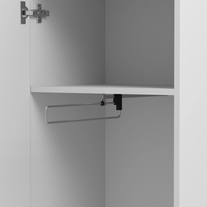 Tapicerowana garderoba Noris VIII z lustrem - kolor biały + tkanina Trinity 01