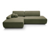 Narożnik OLMI O lewostronny Raven 78 zielony oliwkowy funkcja spania + poduszki