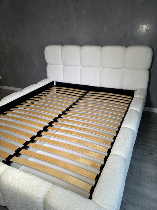 Lóżko tapicerowane Lux 120x200 z pojemnikiem na pościel bukla kolor szary