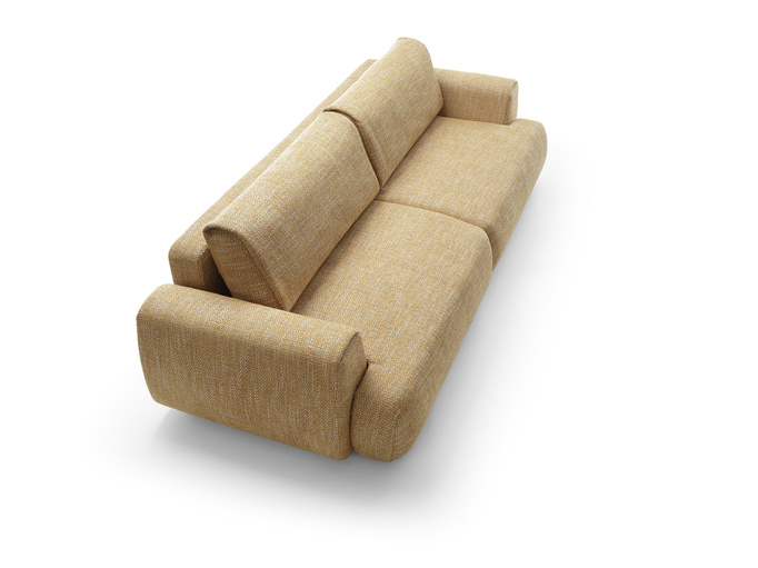 Sofa VERNIO rozkładana szenil Silencio 53 miodowy złocisty funkcja spania