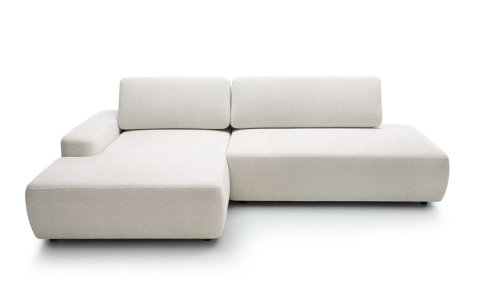 Narożnik OLMI O lewostronny Raven 22 ecru kremowy funkcja spania + poduszki