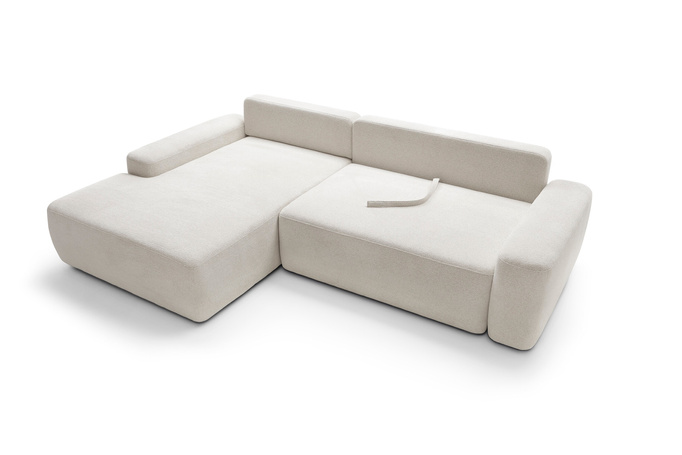 Narożnik OLMI M lewostronny Raven 22 ecru kremowy styl soft