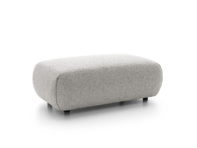 Pufa do narożnika VERNIO Puente 80 Jasno Szary Popiel plecionka z bawełną