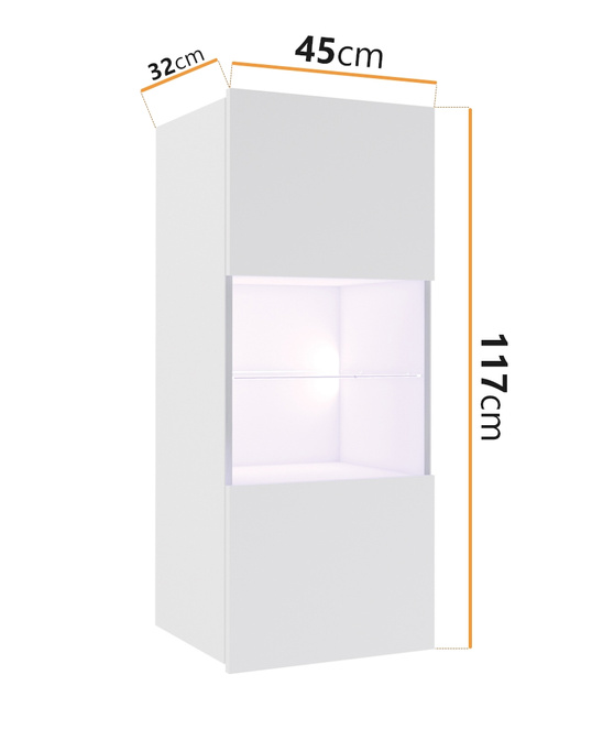 Meblościanka Montreal I w kolorze cashmere + białe oświetlenie LED