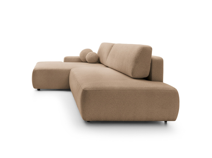 Narożnik OLMI O lewostronny Raven 38 brązowy styl soft funkcja spania + poduszki