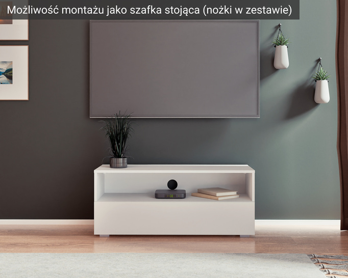 Szafka RTV Tebris 100 cm w kolorze cashmere