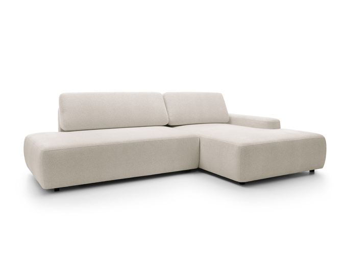 Narożnik OLMI O prawostronny Raven 24 beżowy piaskowy funkcja spania + poduszki