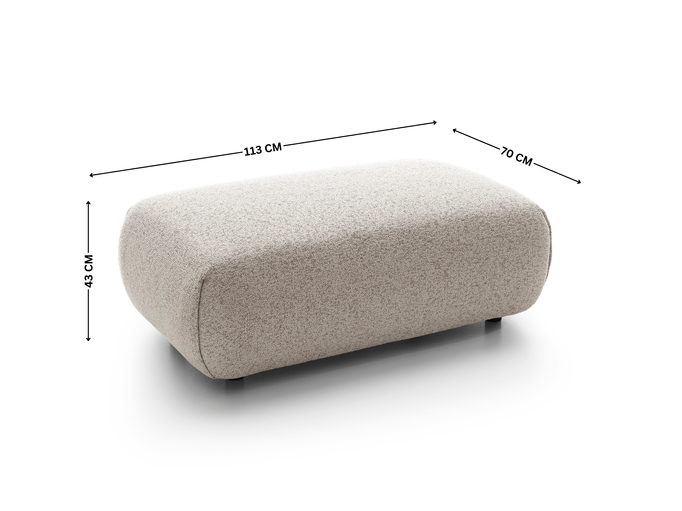 Pufa do narożnika VERNIO Puente 09 Kamienny Beż Stone plecionka z bawełną