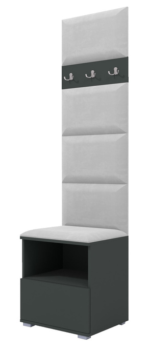 Tapicerowana garderoba Nela IV - kolor grafit + tkanina Trinity 32