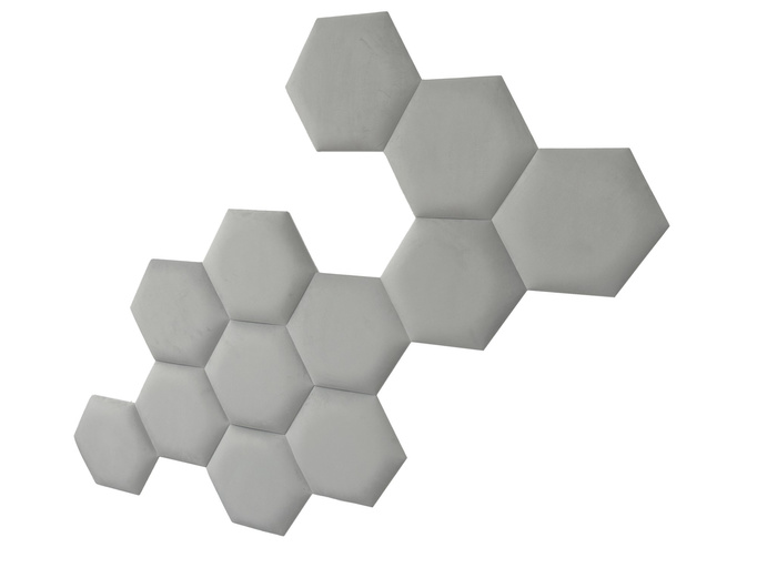 Panel tapicerowany heksagon 40cm Magic velvet 2239 (Jasny szary)