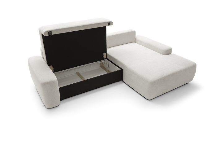 Narożnik OLMI M prawostronny Raven 22 ecru kremowy styl soft