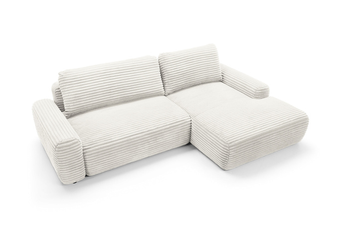 Narożnik sztruksowy z funkcją spania VIGO Ambience 01 Jasny Beż pojemnik