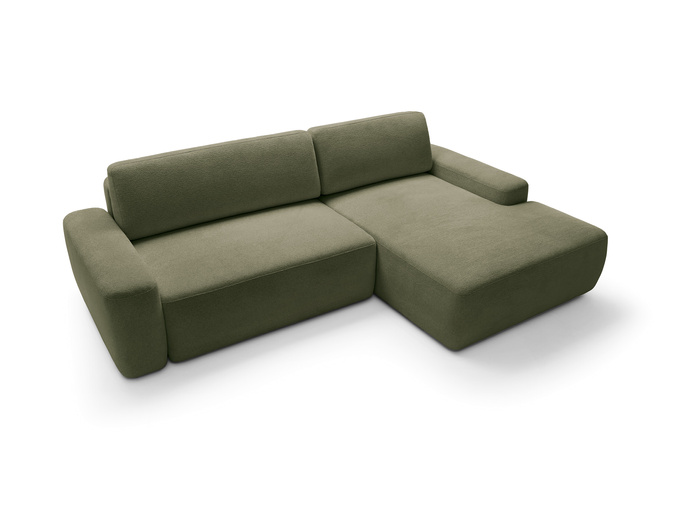 Narożnik OLMI M prawostronny Raven 78 zielony oliwkowy styl soft