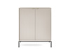 Pojemna komoda Kioto K104 w kolorze cashmere + czarne nóżki