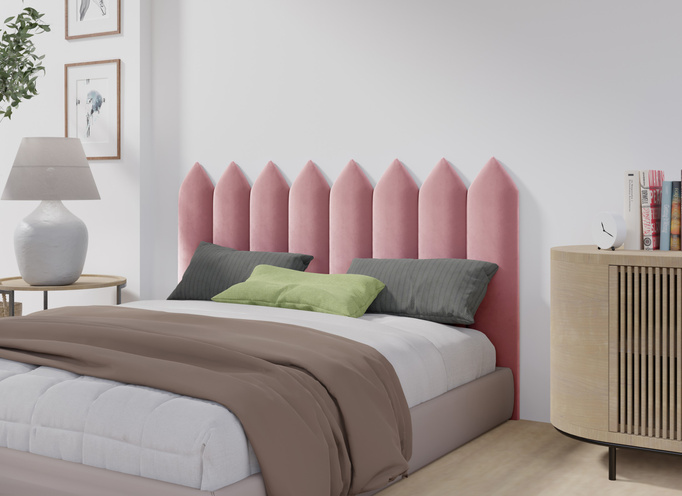 Panel tapicerowany płotek szpiczasty 60x15 Magic Velvet 2257 (Brudny róż)