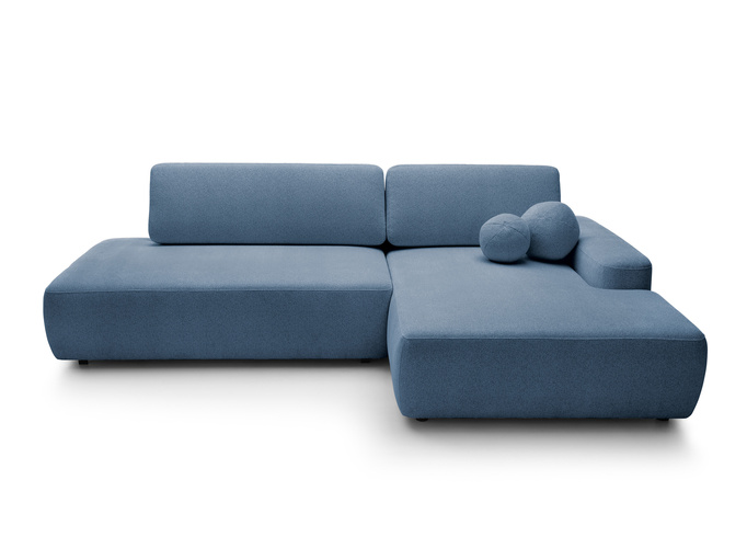 Narożnik OLMI O prawostronny Raven 86 granatowy ciemny niebieski funkcja spania + poduszki
