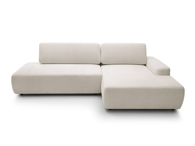 Narożnik OLMI O prawostronny Raven 24 beżowy piaskowy funkcja spania + poduszki