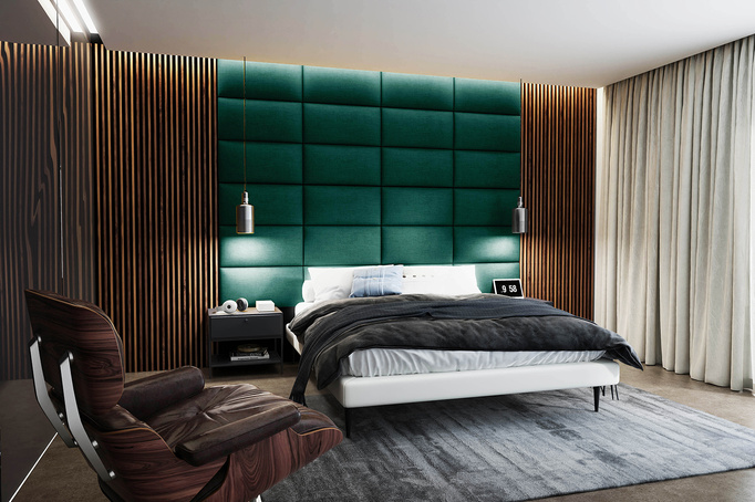 Panel tapicerowany 60x40 Kronos 19 (Butelkowa zieleń)