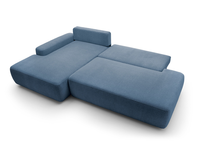 Narożnik OLMI O lewostronny Raven 86 granatowy ciemny niebieski funkcja spania + poduszki