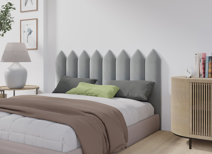 Panel tapicerowany płotek szpiczasty 90x15 Magic Velvet 2239 (Jasny szary)