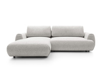 Narożnik VERNIO lewostronny plecionka Puente 80 jasny szary popiel funkcja spania