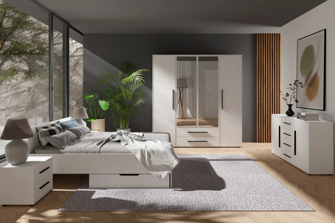 Łóżko Modena 160cm w kolorze białym