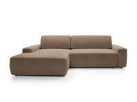 Narożnik OLMI M lewostronny Raven 45 czekoladowy ciemny brąz styl soft