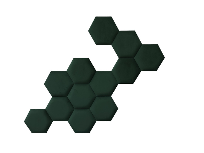Panel tapicerowany heksagon 40cm Magic Velvet 2225 (Butelkowa zieleń)