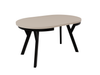 Stół Okrągły Rozkładany ARI 90-190 cm Piasek Pustyni – Beż Nogi Czarne