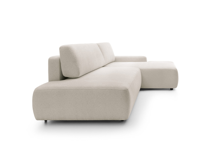 Narożnik OLMI O prawostronny Raven 24 beżowy piaskowy funkcja spania + poduszki