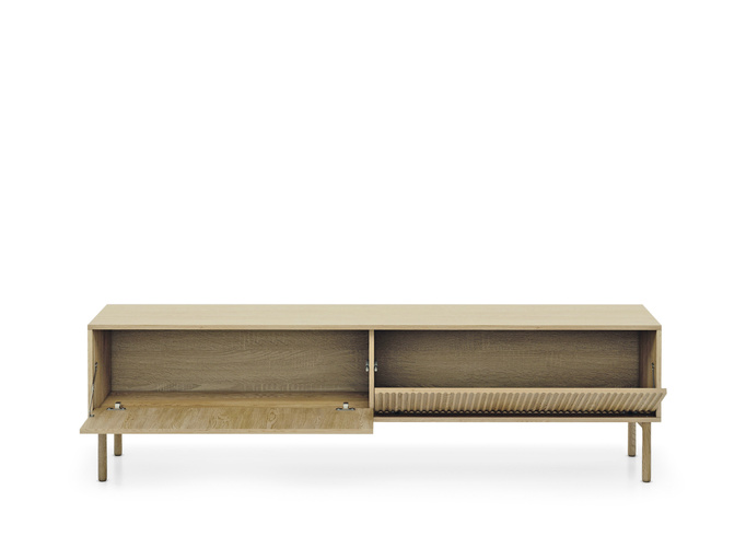 Stolik rtv TAVO dąb cremona 187 cm ryflowany 2 drzwi push to open