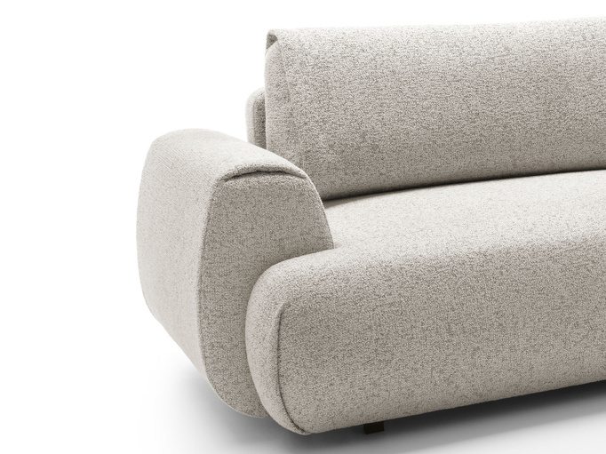 Narożnik VERNIO prawostronny plecionka Puente 09 kamienny beż stone funkcja spania