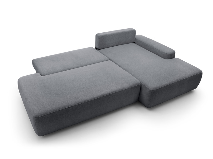 Narożnik OLMI O prawostronny Raven 18 grafitowy ciemny szary funkcja spania + poduszki