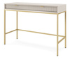 Toaletka z szufladami Kioto w kolorze cashmere i złotymi nóżkami