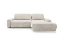 Narożnik sztruksowy z funkcją spania VIGO Ambience 02 Beżowy pojemnik