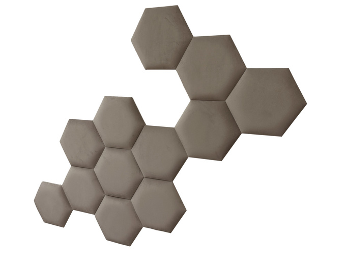 Panel tapicerowany heksagon 50cm Magic Velvet 2206 (Kawa z mlekiem)