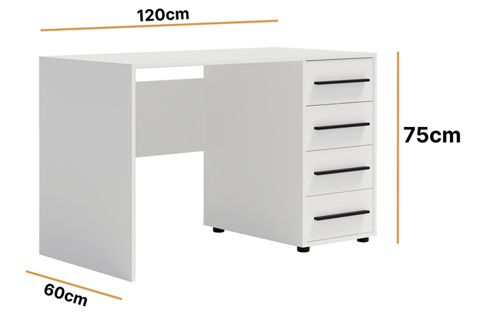 Biurko Modena 120x60 w kolorze białym