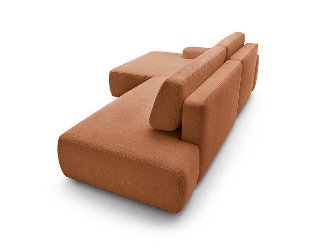 Narożnik OLMI O lewostronny Raven 44 terakota ceglasty funkcja spania + poduszki