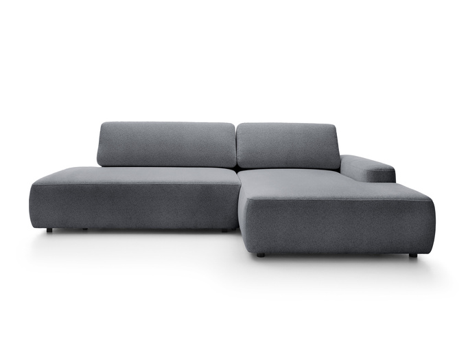 Narożnik OLMI O prawostronny Raven 18 grafitowy ciemny szary funkcja spania + poduszki