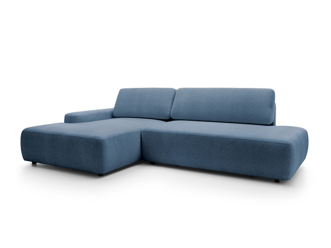 Narożnik OLMI O lewostronny Raven 86 granatowy ciemny niebieski funkcja spania + poduszki