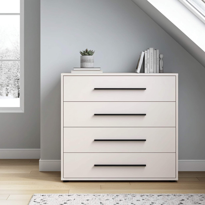 Biała komoda Modena K4SZ 100cm z szufladami