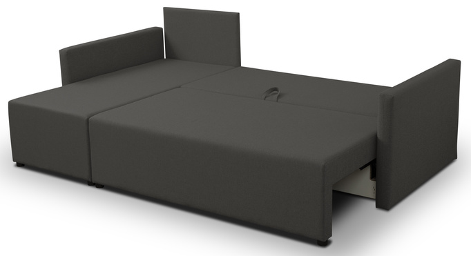 Narożnik Solid w tkaninie Faro z funkcją spania i pojemnikiem na pościel