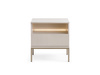 Stolik nocny Lagos z metalowymi nóżkami w kolorze Cashmere + LED