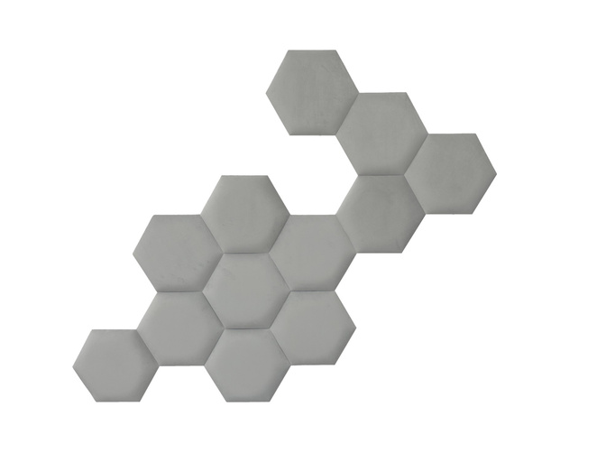 Panel tapicerowany heksagon 40cm Magic velvet 2239 (Jasny szary)